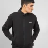 Black Tracksuit Jacket With Mock Neck